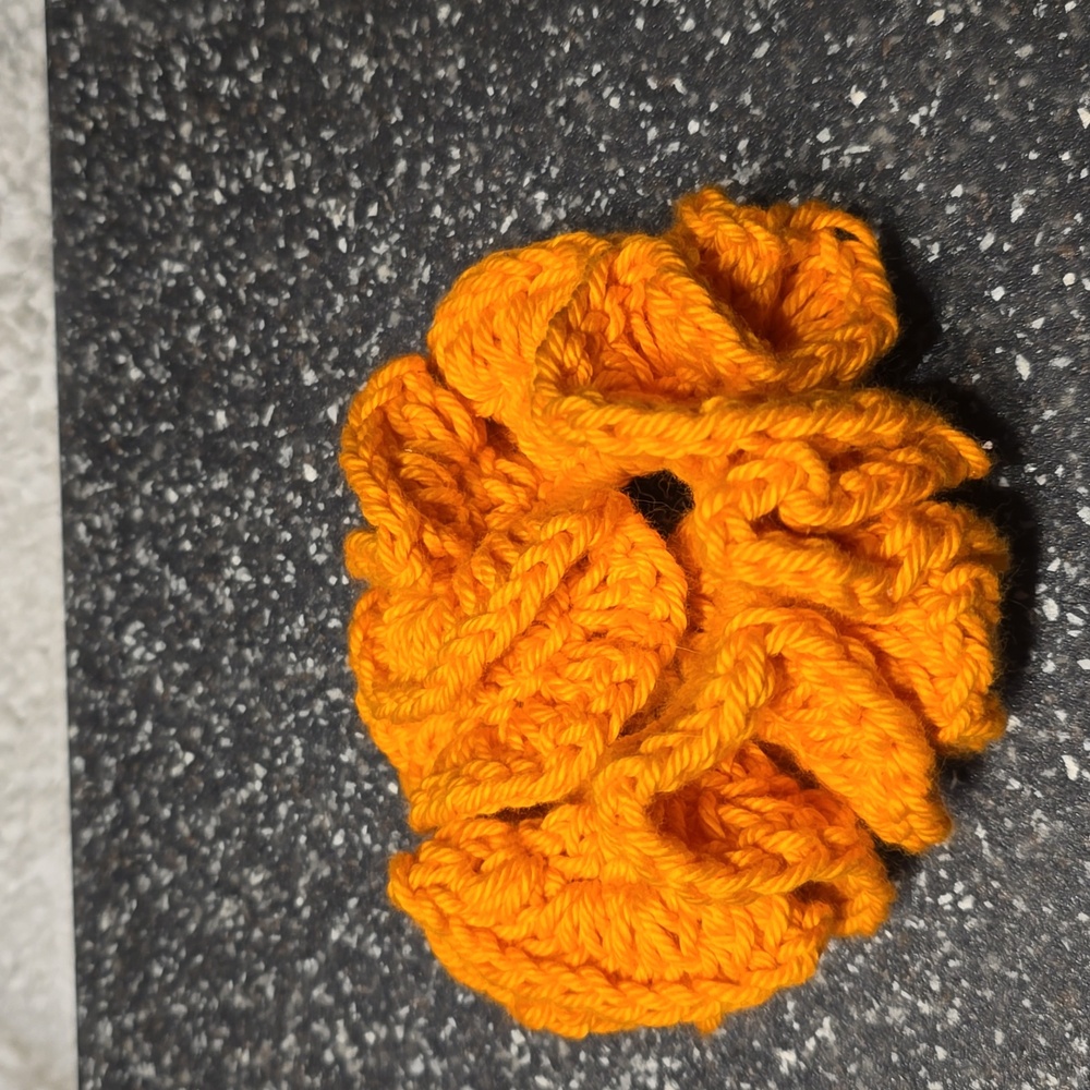crochet hair scrunchie.